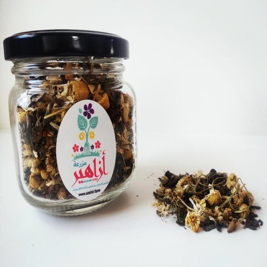 شاى أخضر بزهور الكاموميل الجافة